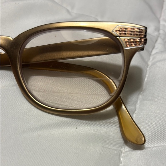 Vintage Tura Gold Cat-Eye Eyeglasses Mid-Century with Snakeskin Case - Picture 2 of 15